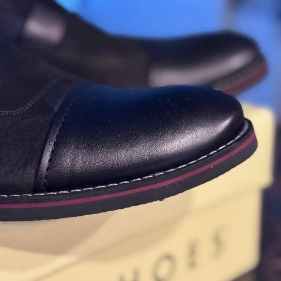 NWB! NEDIM SHOES Men Suede Leather Black Dress Shoes - Size 10.5 - Picture 2 of 8